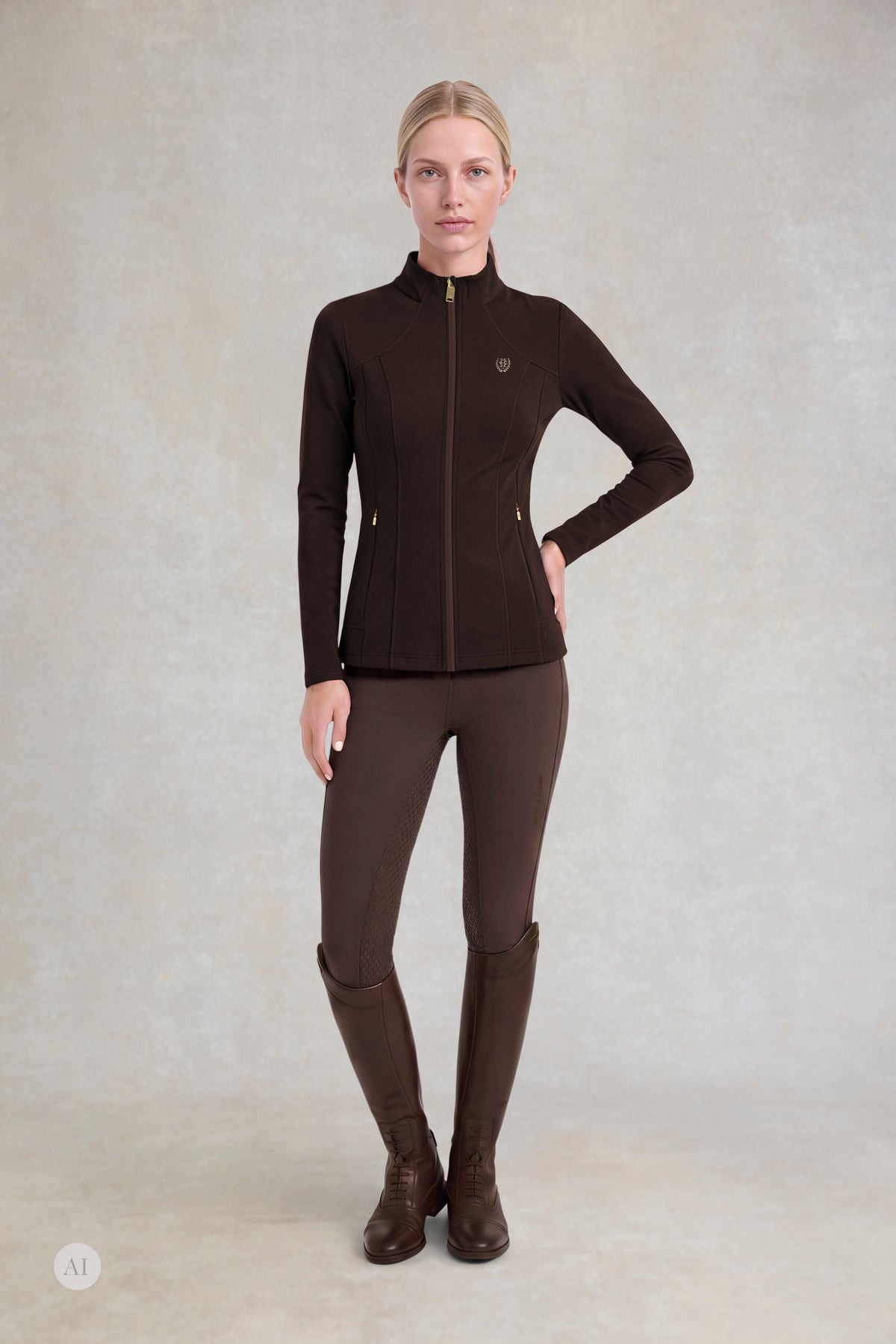 Chiltern Zip Training Top (Chocolate)