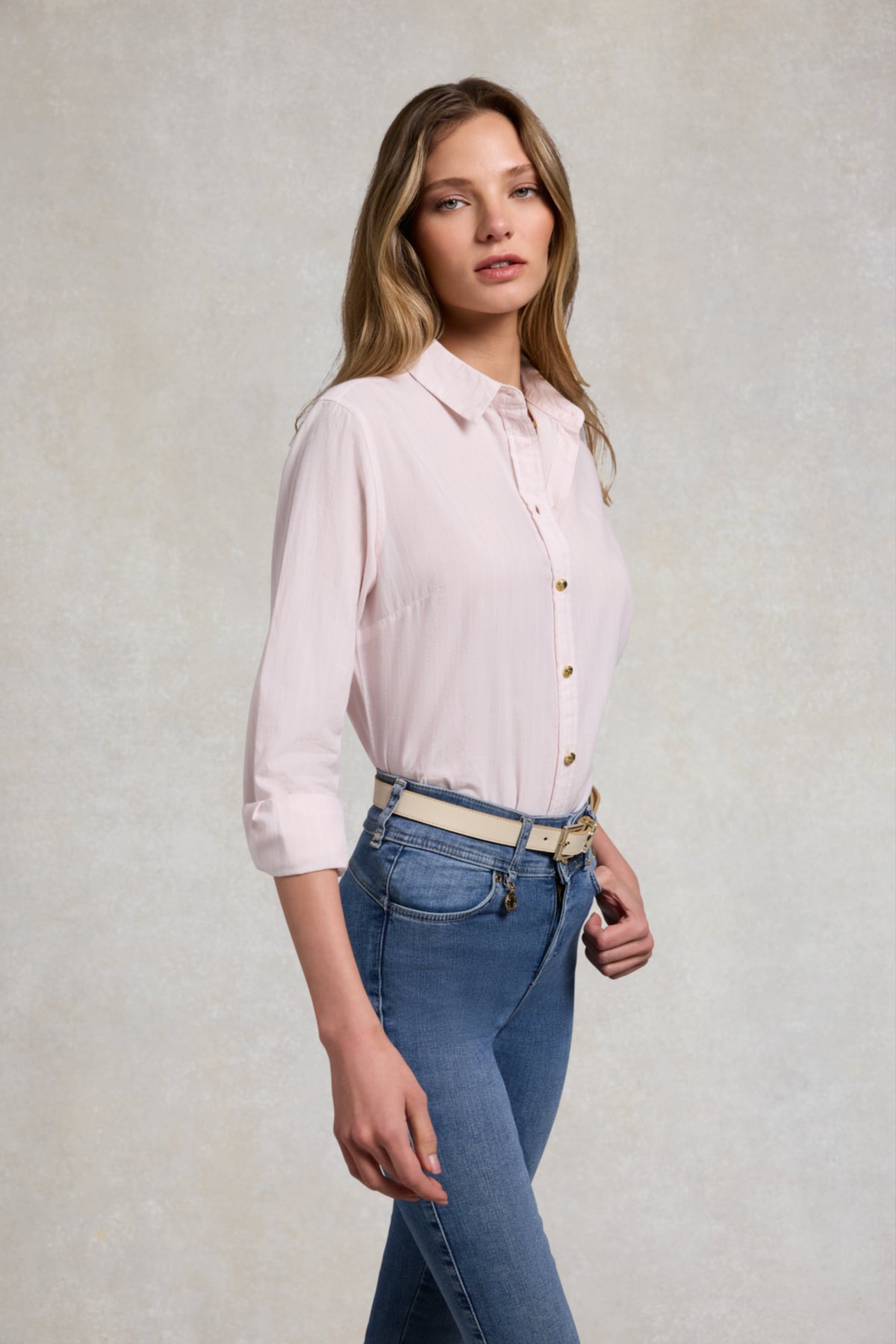 Classic Fit Shirt (Soft Pink Stripe)