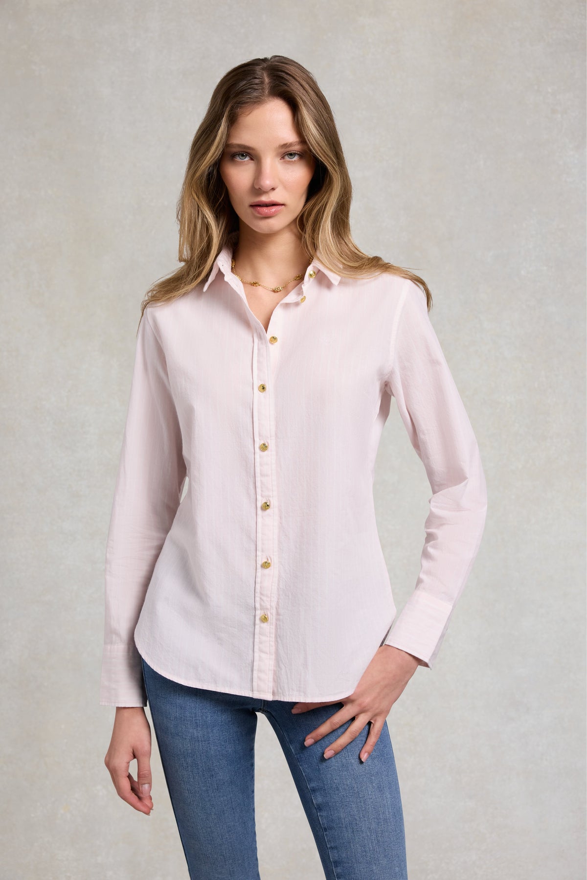Classic Fit Shirt (Soft Pink Stripe)