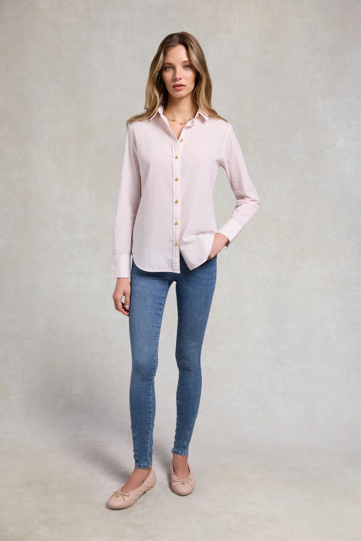Classic Fit Shirt (Soft Pink Stripe)