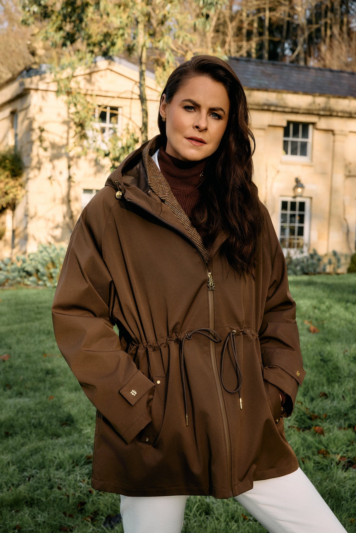 One-Size Lightweight Waterproof Parka (Chestnut)