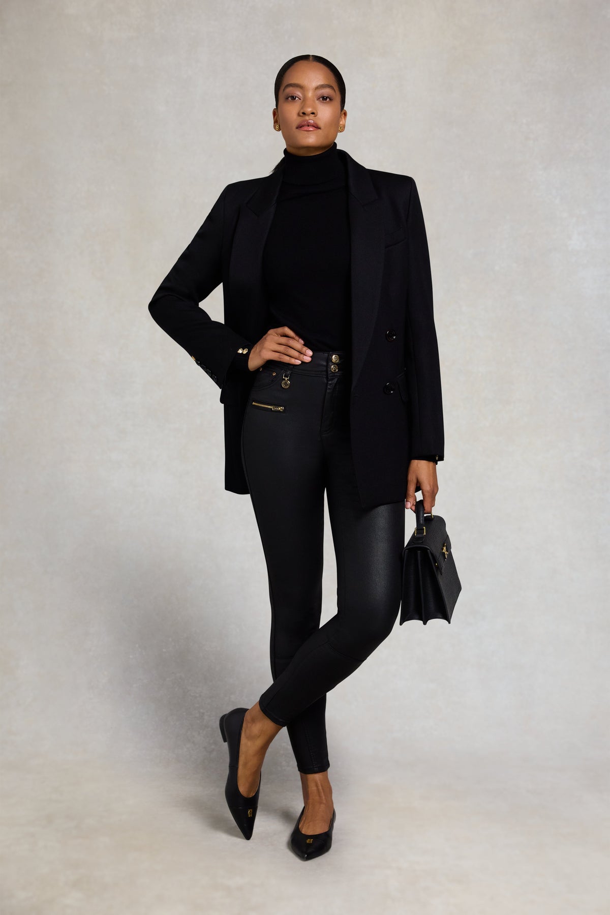 Coated Jodhpur Jean (Black)