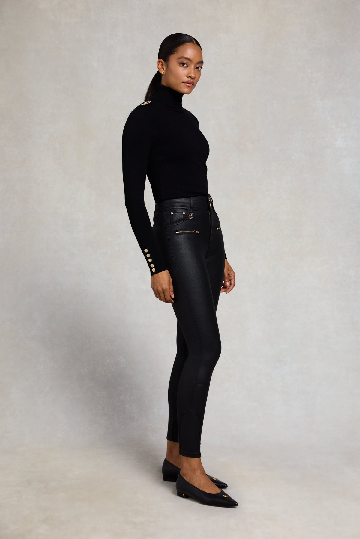 Coated Jodhpur Jean (Black)