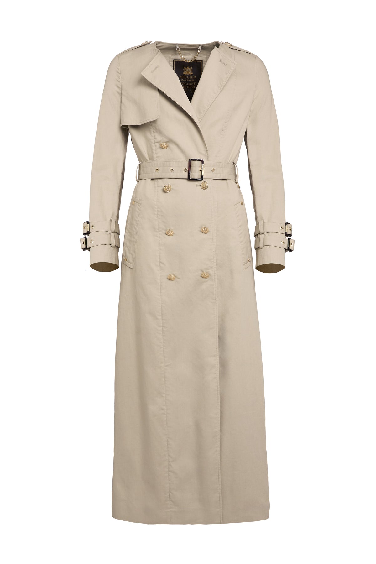 Collarless Trench Coat (French Grey)