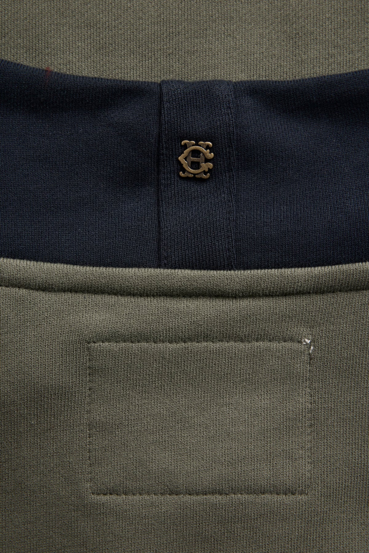 Men's Colour Block Quarter Zip Sweat (Khaki)
