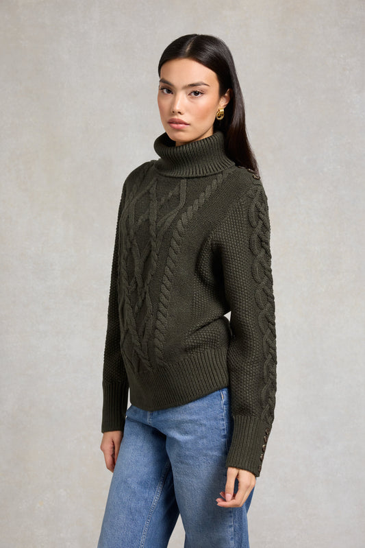 Cortina Roll Neck Knit (Fern Green)