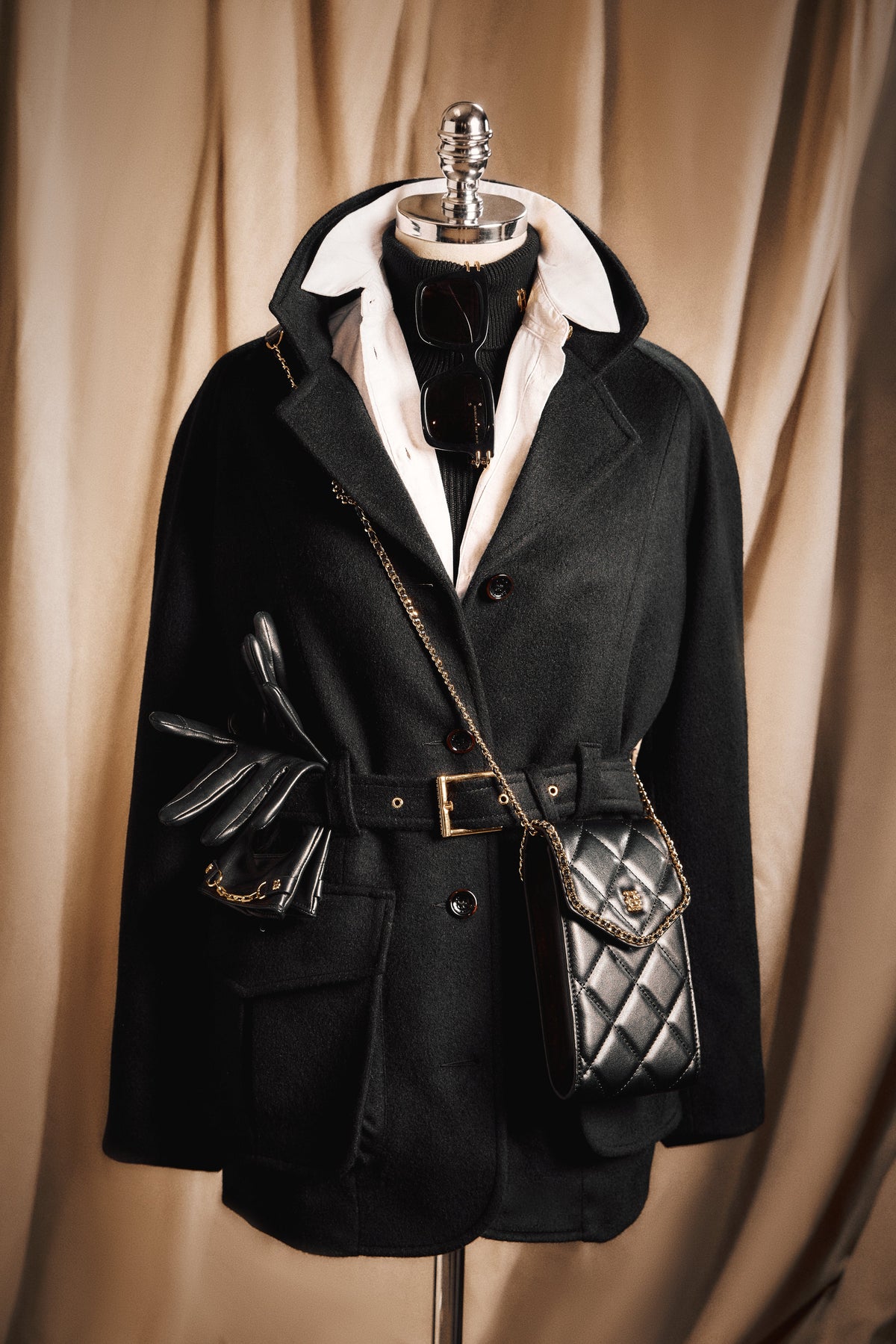 Cotswold Belted Jacket (Soft Black)