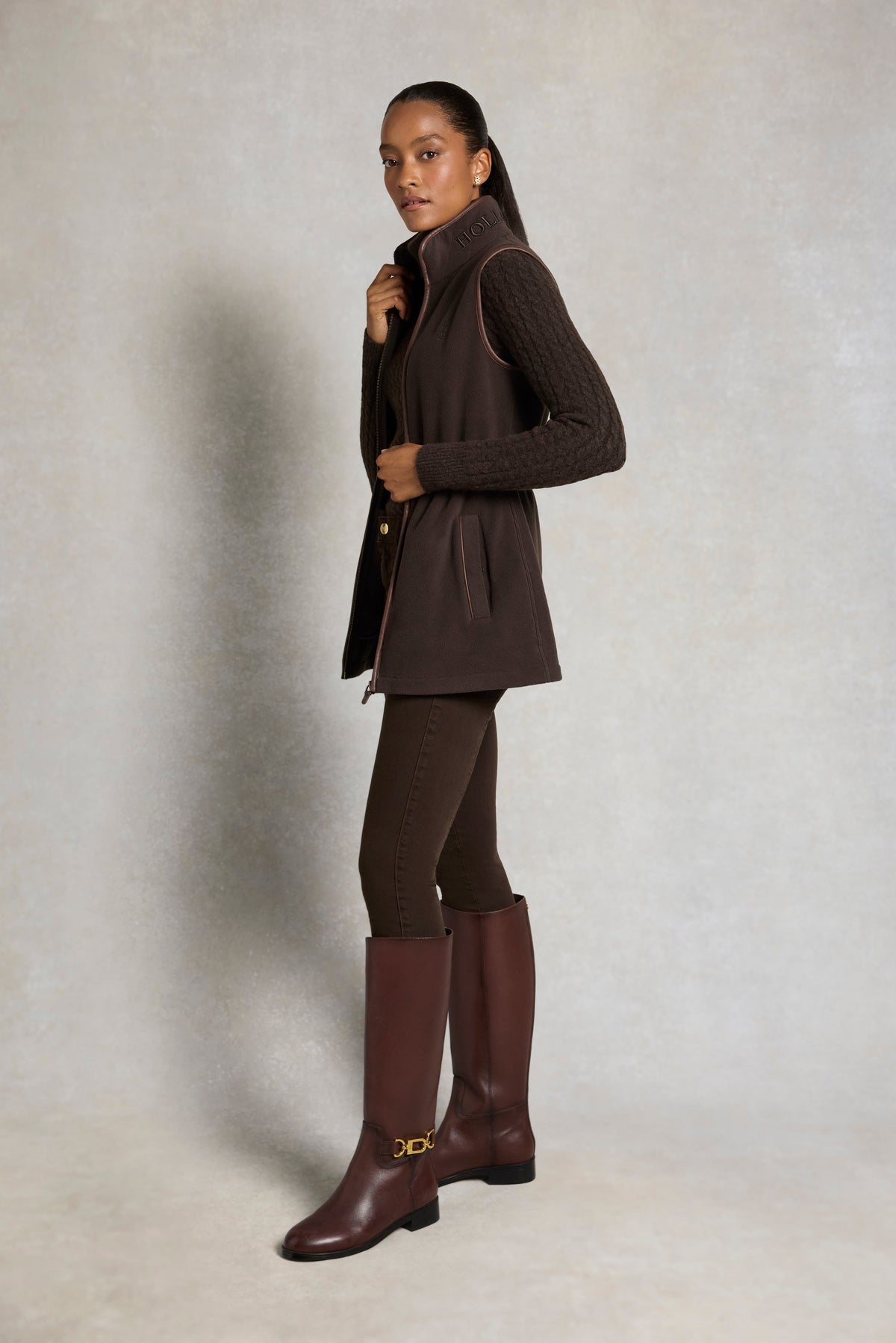 Country Longline Fleece Gilet (Chocolate)