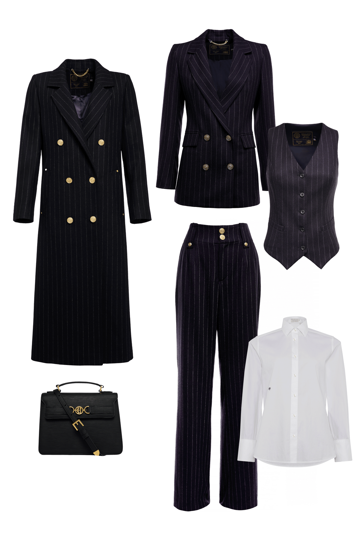 Darya Zozulya's Cheltenham Look (Navy Chalk Pinstripe)