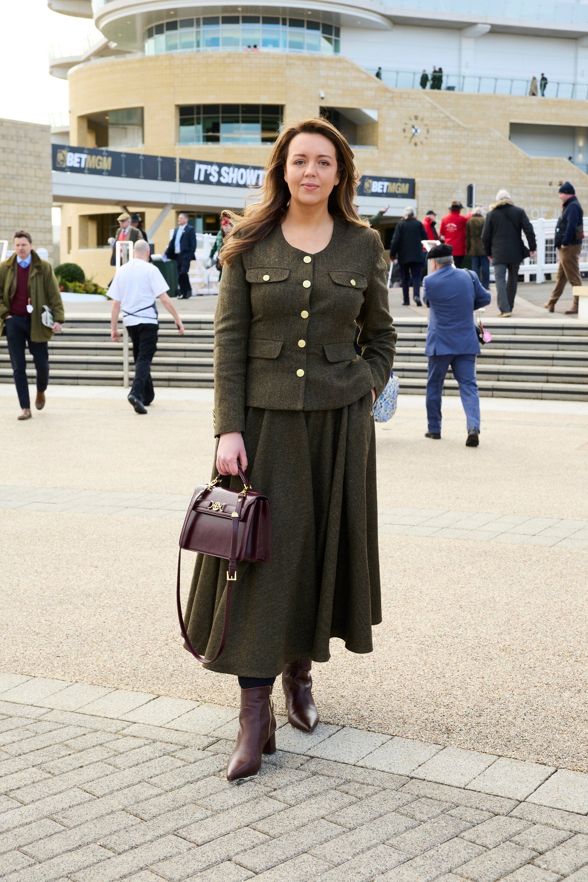 Ali Woods' Cheltenham Look (Dark Green Herringbone)