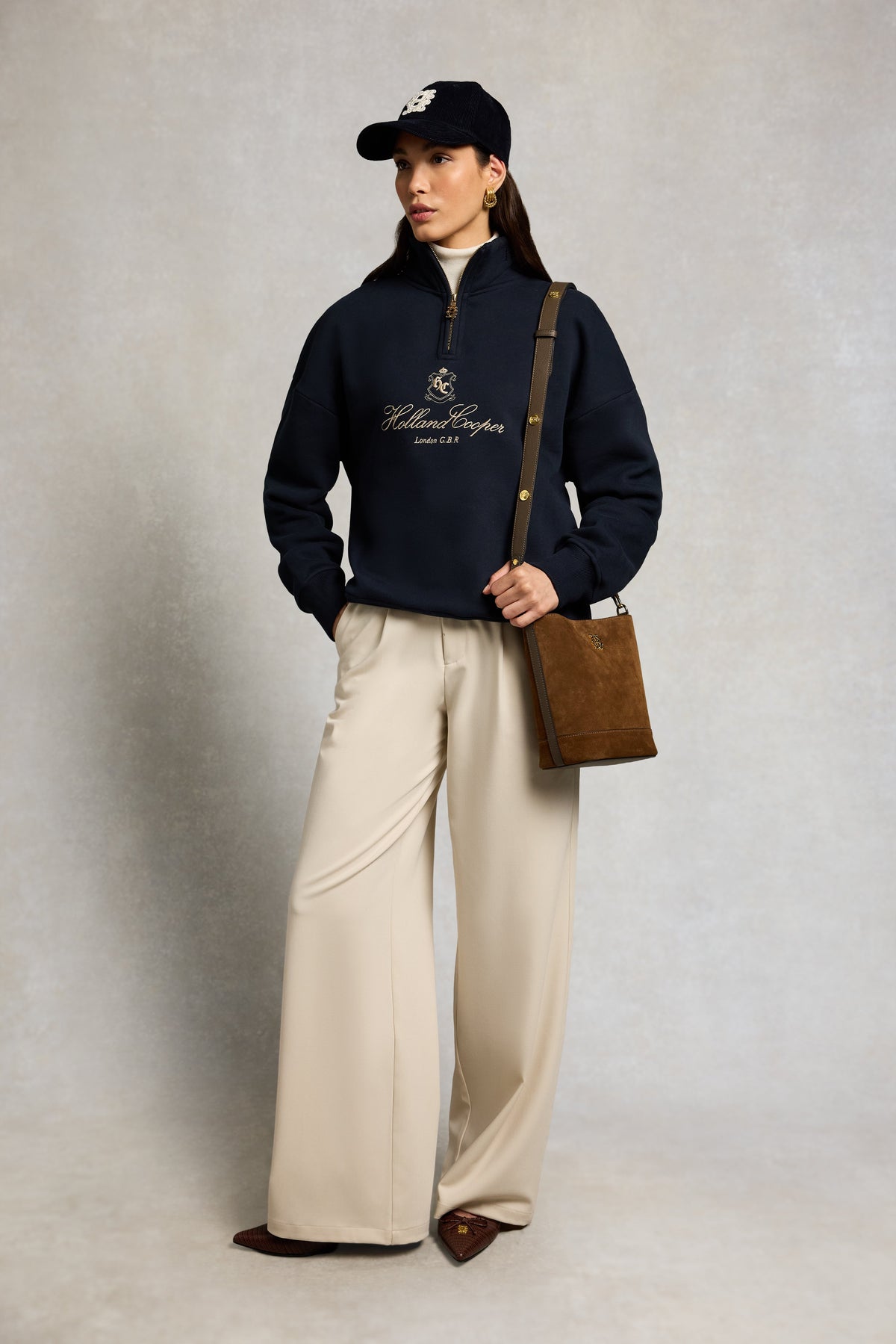 Essential Relaxed Quarter Zip Sweat (Ink Navy)
