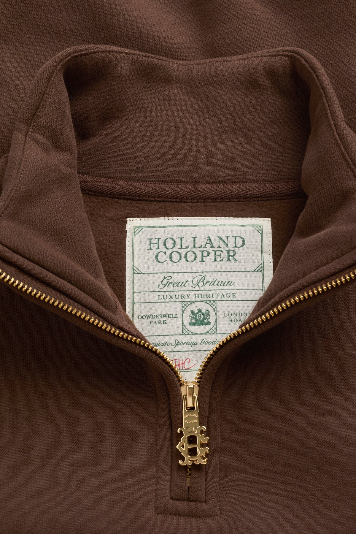 Essential Relaxed Quarter Zip Sweat (Walnut)