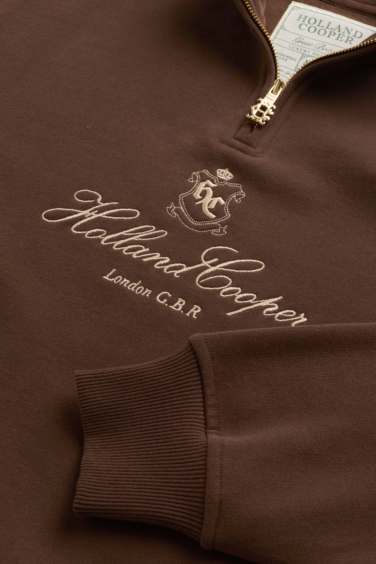 Essential Relaxed Quarter Zip Sweat (Walnut)