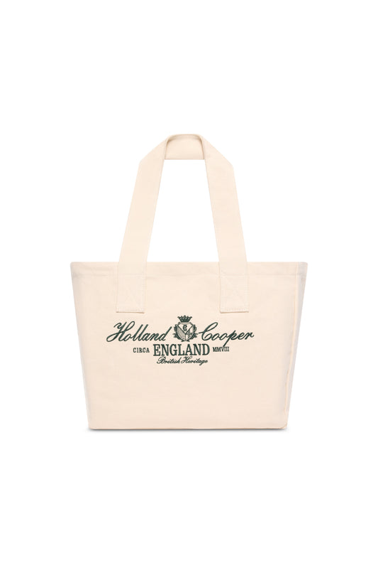 Essential Tote Bag (Ecru Racing Green)