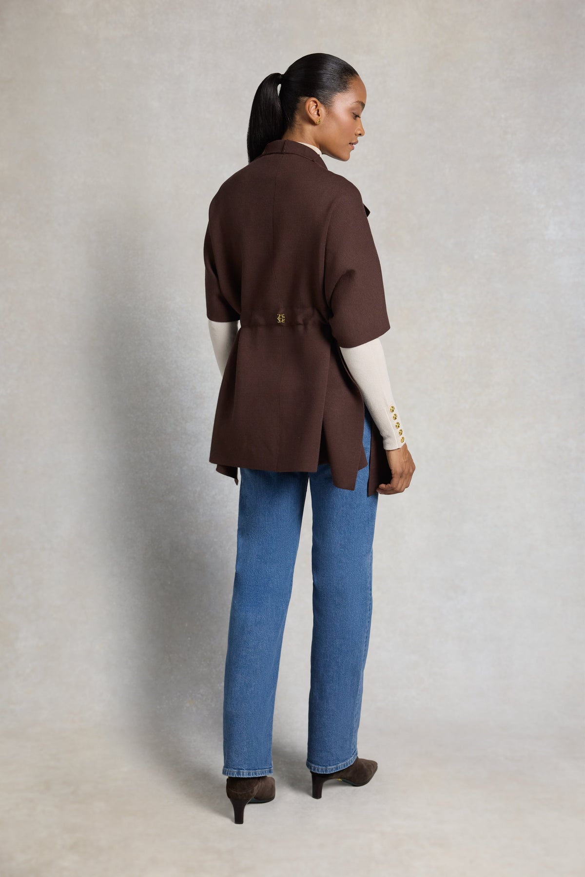 Everett Cape Cardigan (Chocolate)
