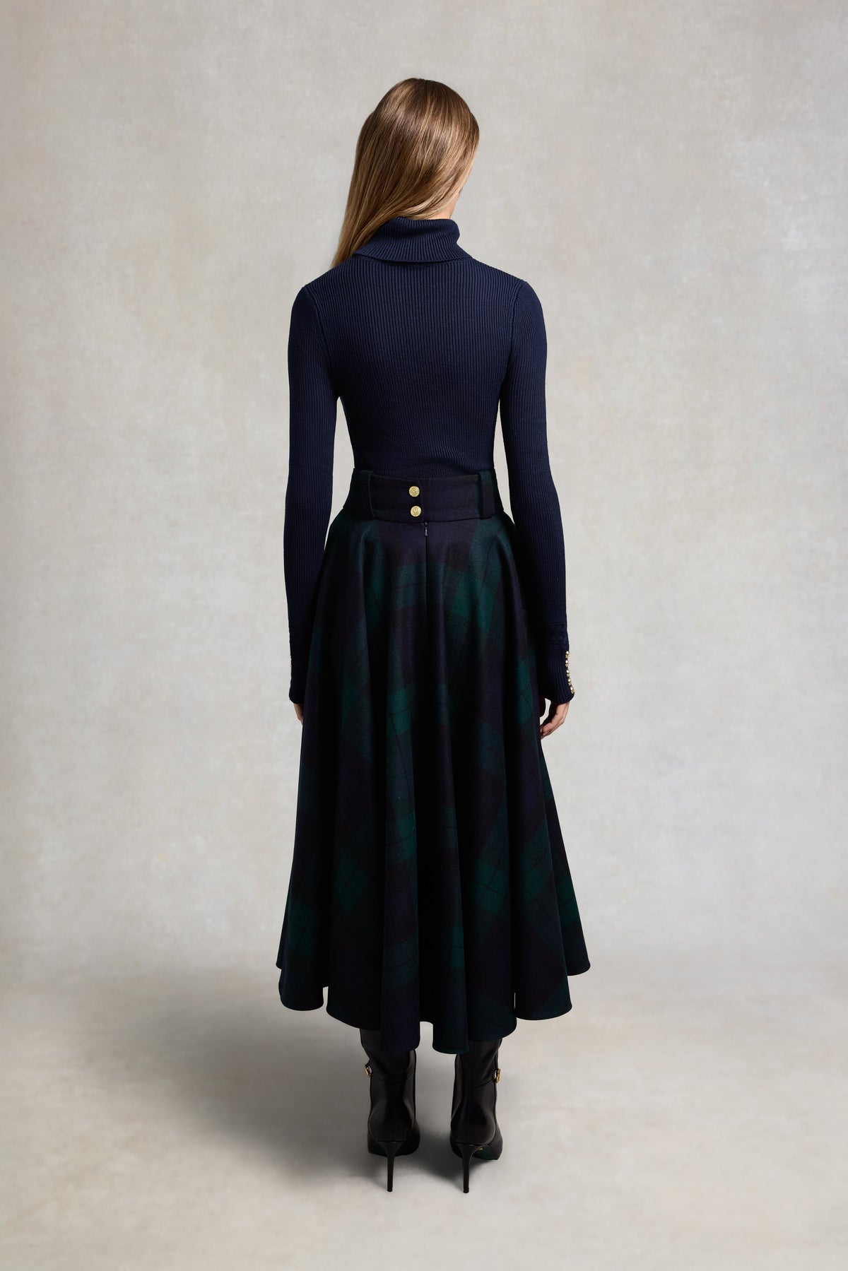 360 Maxi Tweed Circle Skirt (Blackwatch)