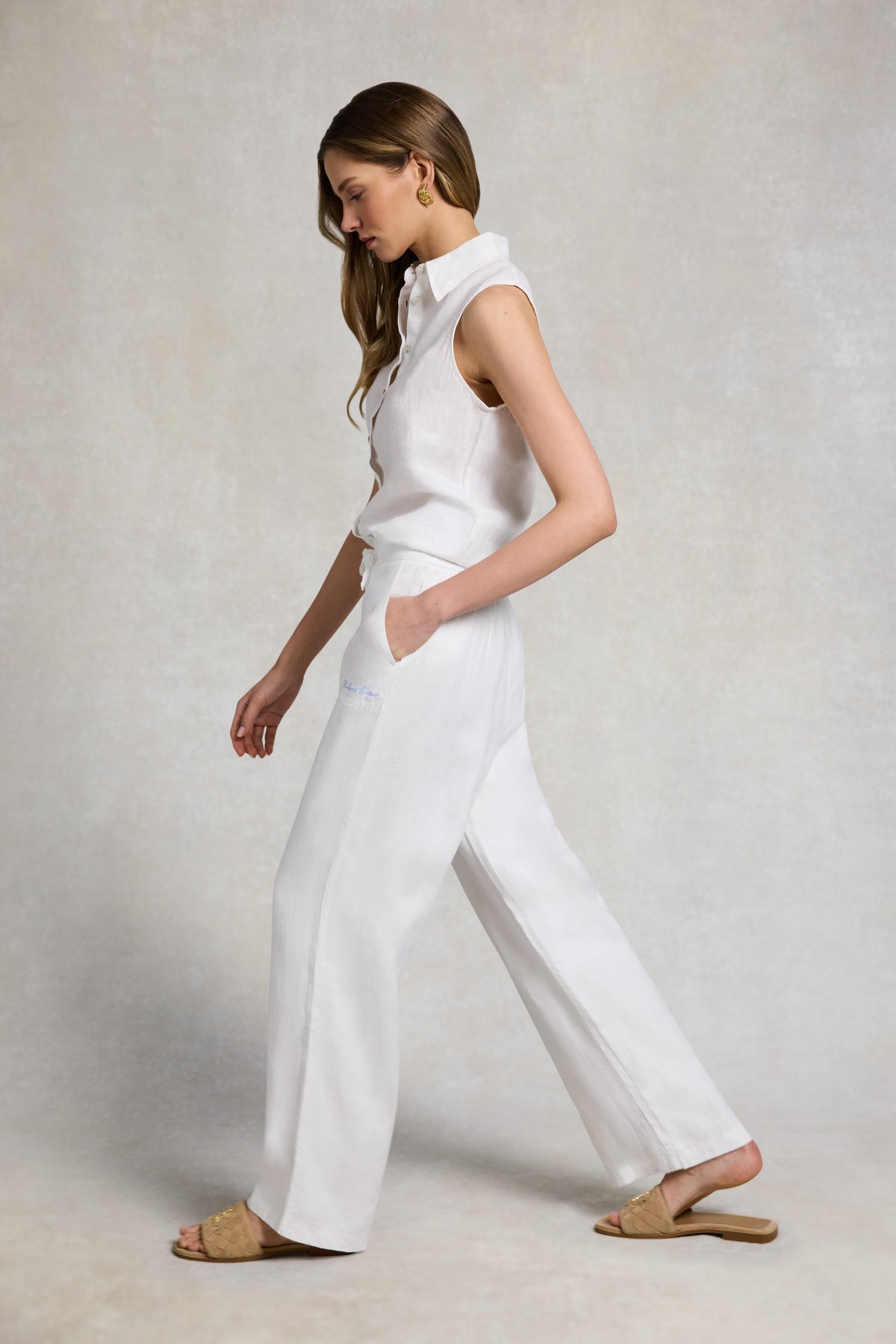 Amalfi Linen Trouser (White)