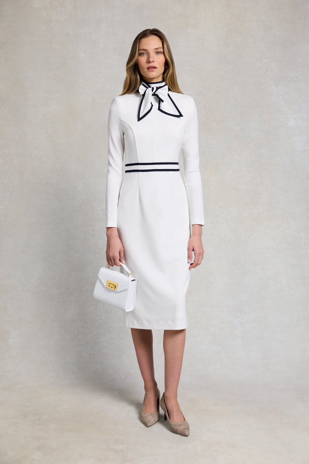 Aureline Midi Dress (Oyster Ink Navy)