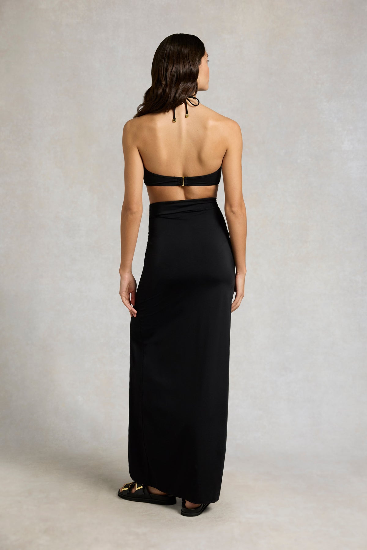 Ava Wrap Beach Skirt (Black)