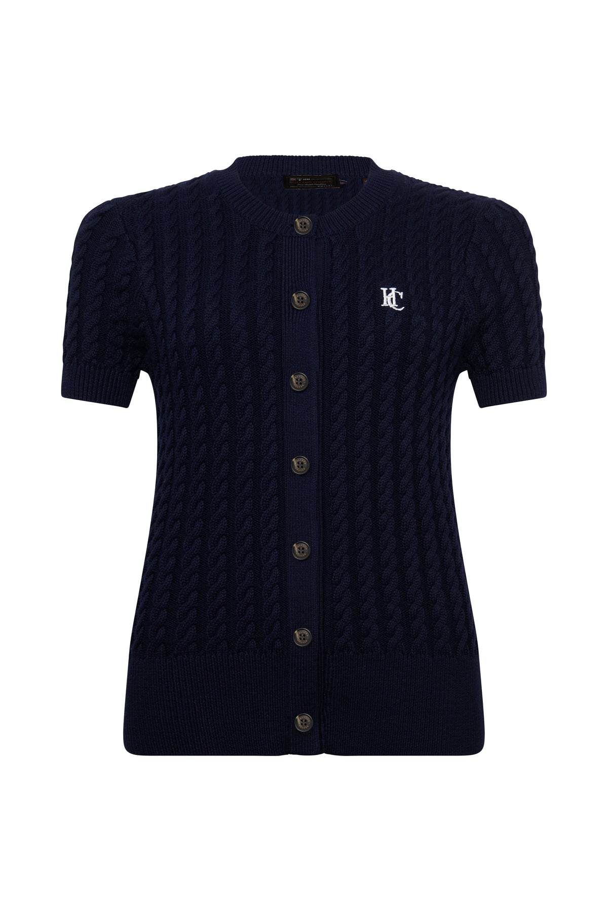 Cotswold Short Sleeve Cardigan (Ink Navy)