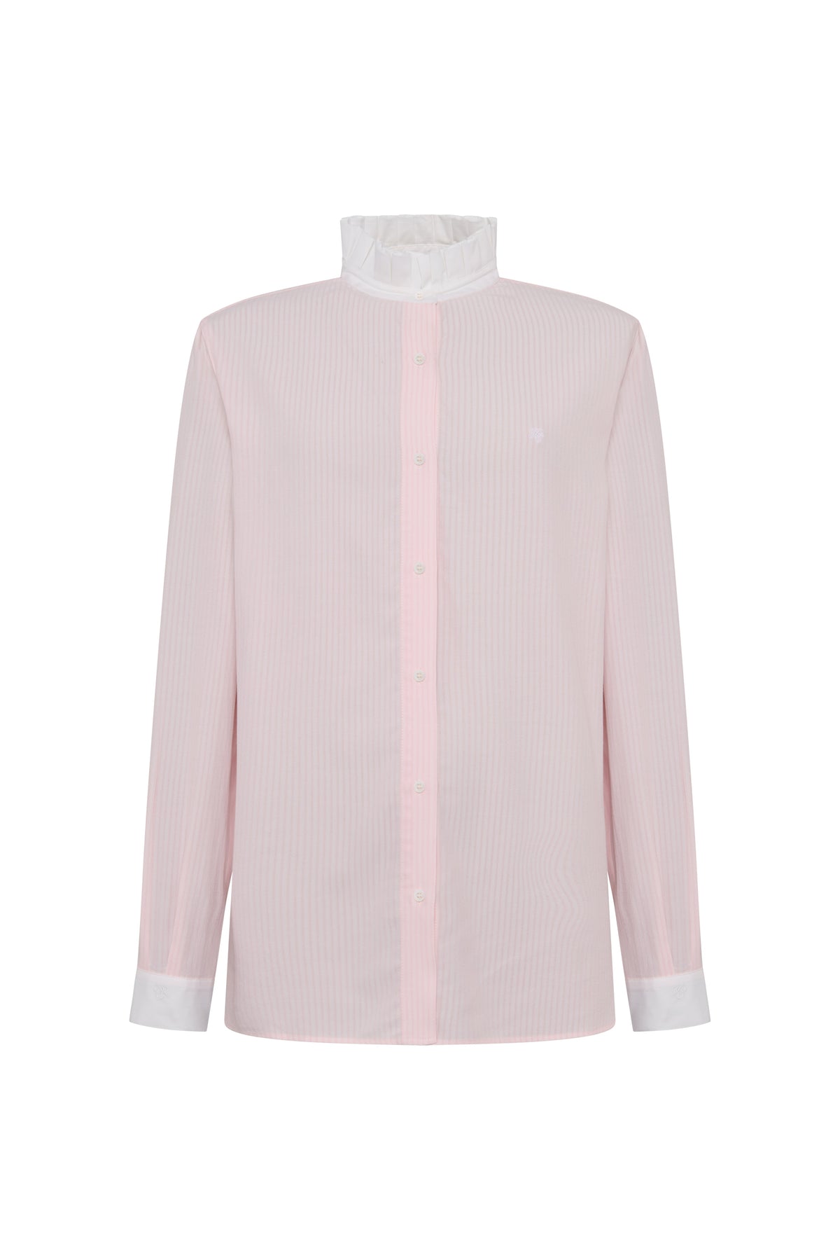 Ella Shirt (Soft Pink Jacquard Stripe)