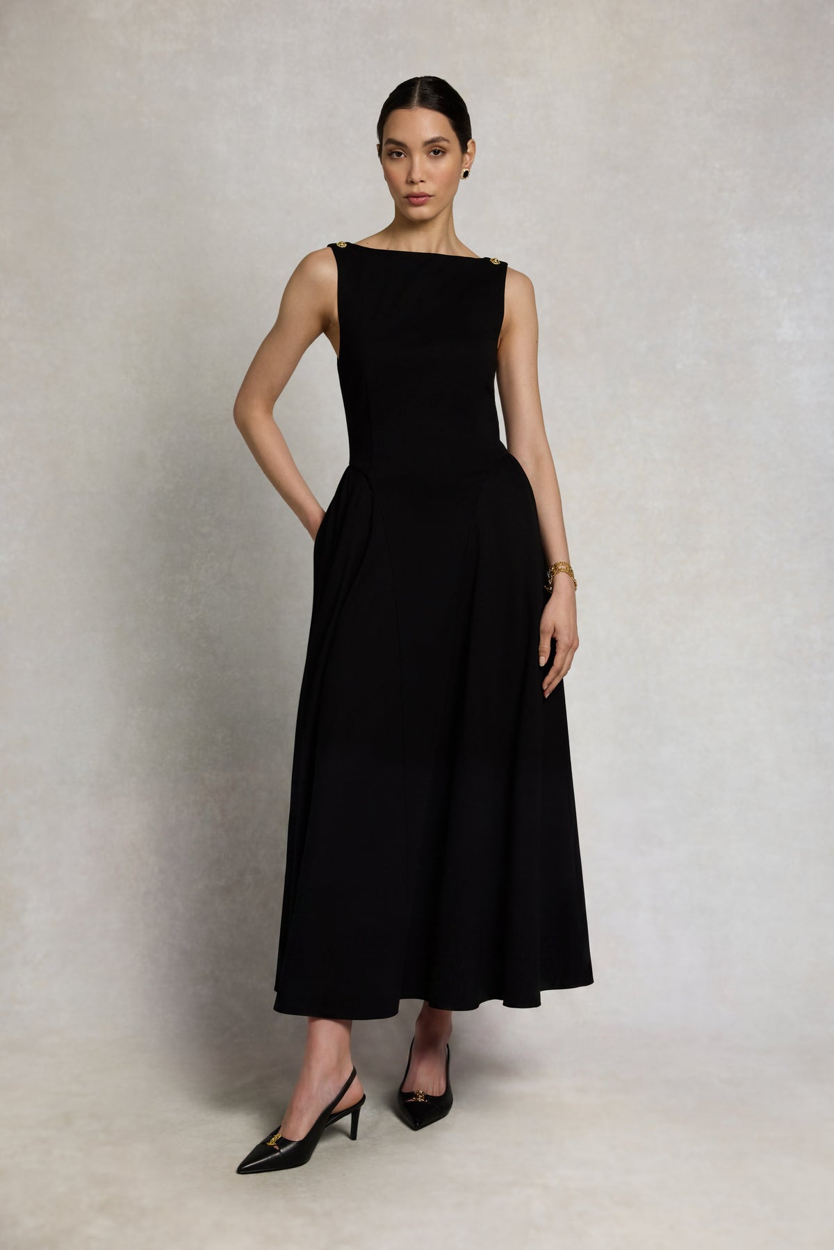 Everly Midi Dress (Black)