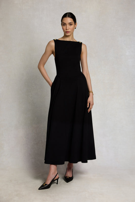 Everly Midi Dress (Black)