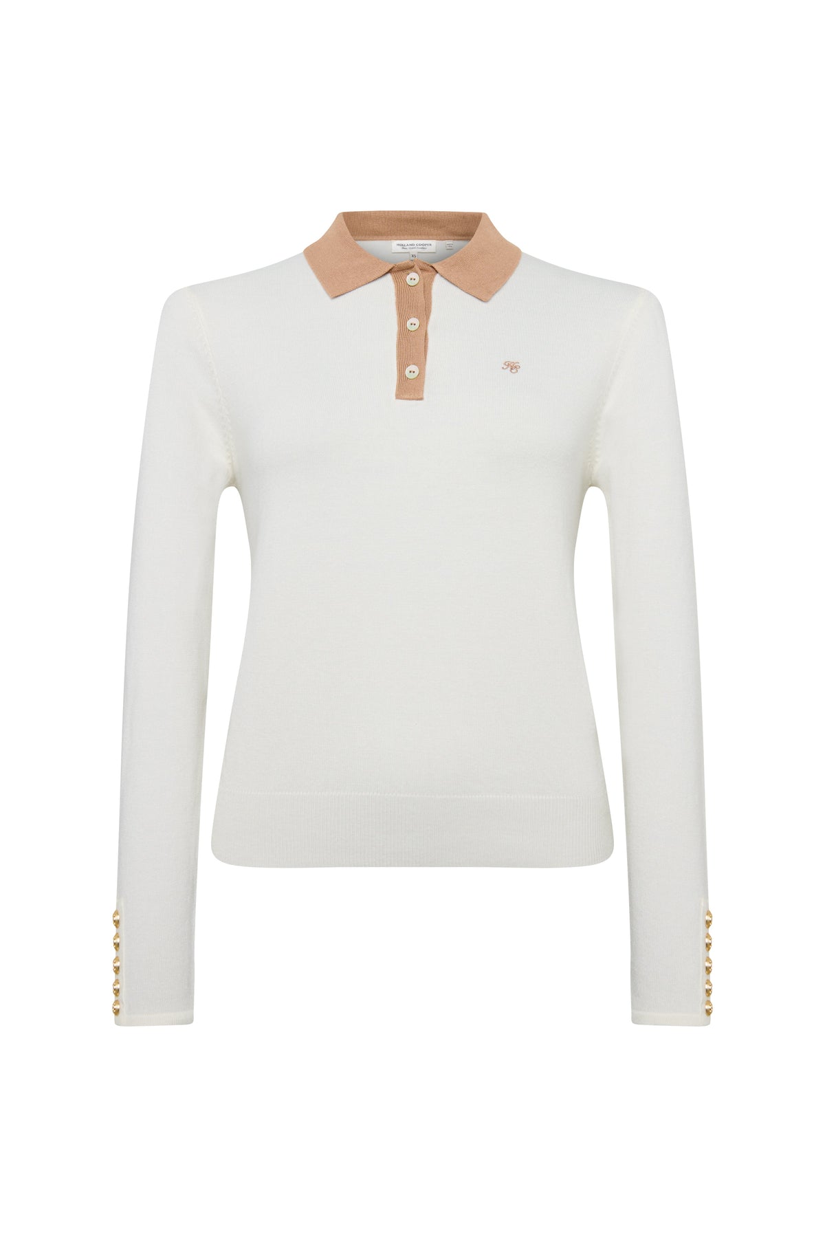 Falmouth Knitted Polo (Natural Camel)