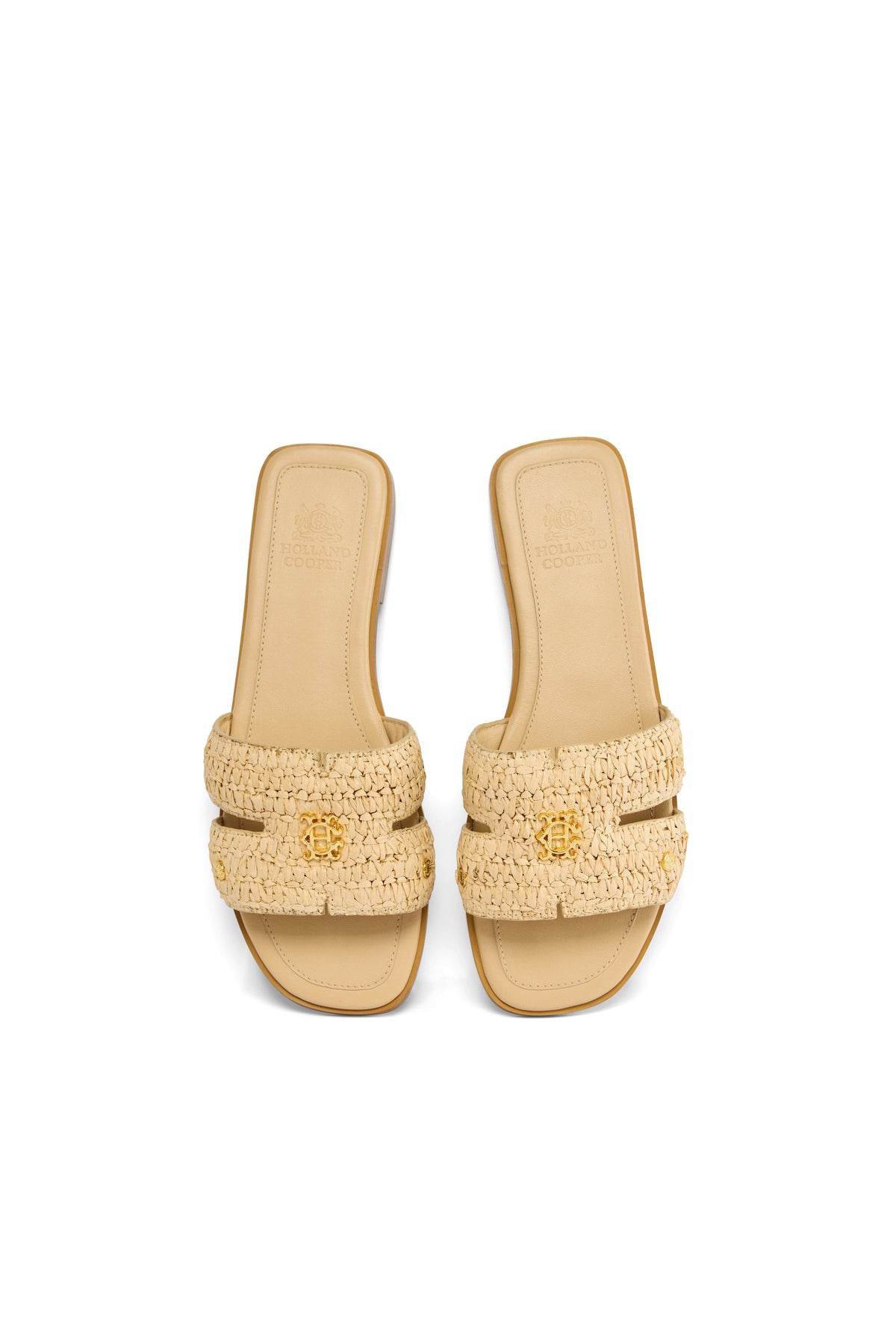Heraldic Monogram Slides (Natural Straw)