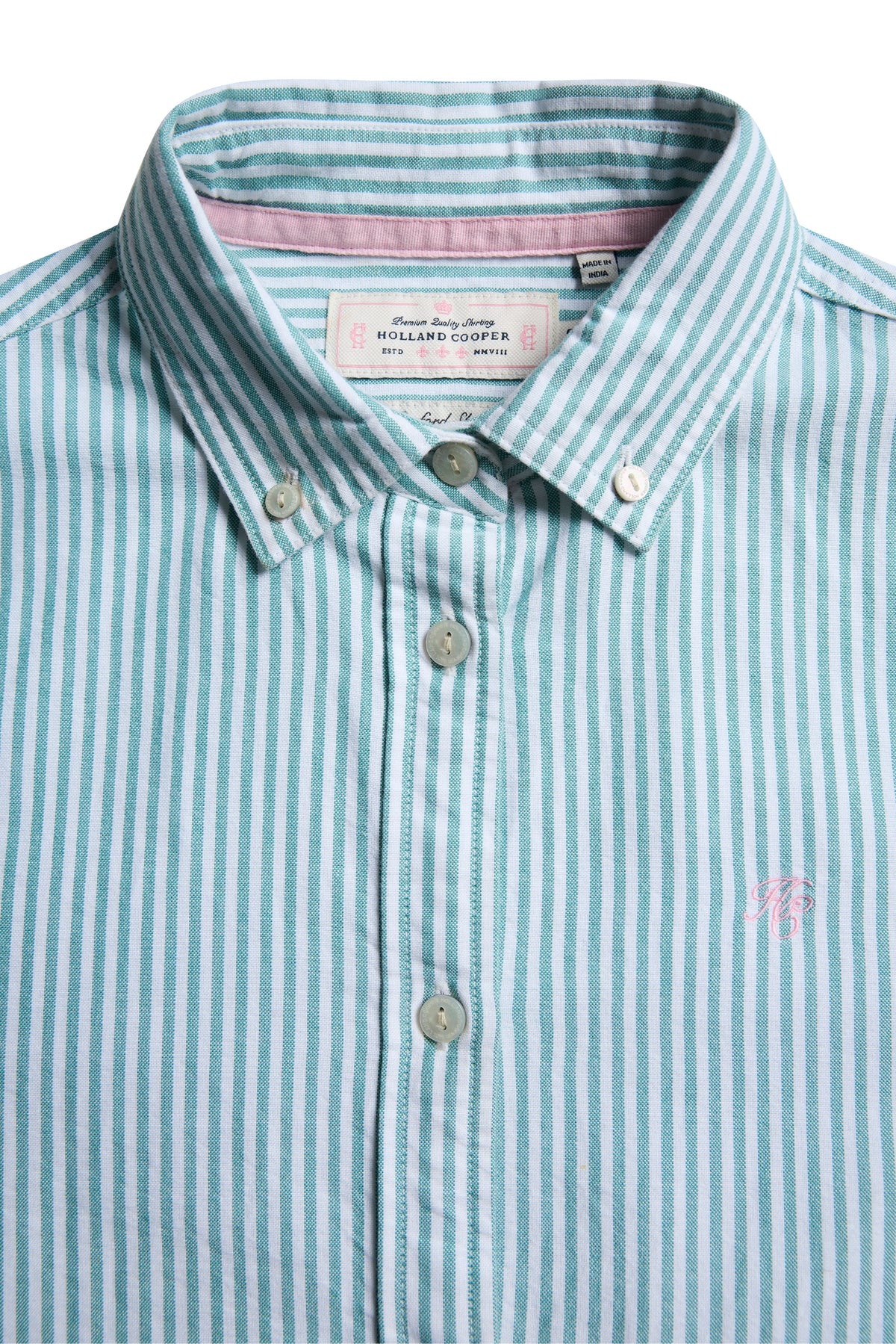 Oxford Shirt (Light Teal Stripe)