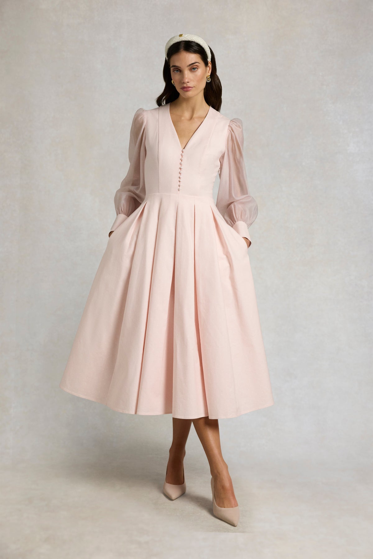 Lucie Dress (Blush Polka Dot)