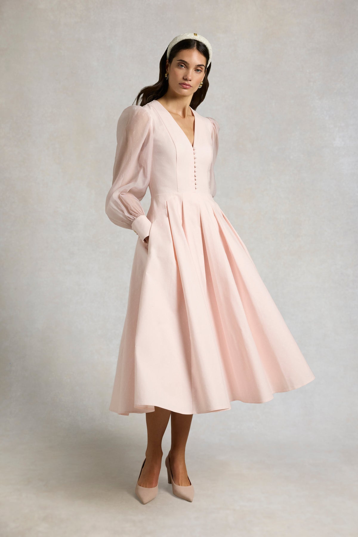 Lucie Dress (Blush Polka Dot)