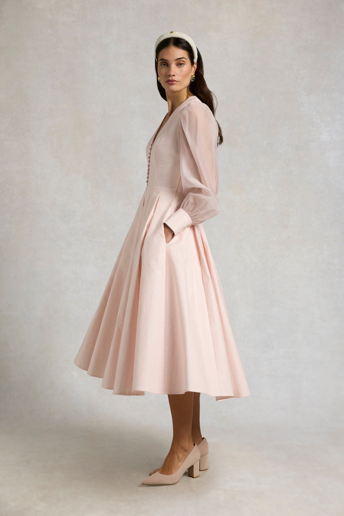 Lucie Dress (Blush Polka Dot)