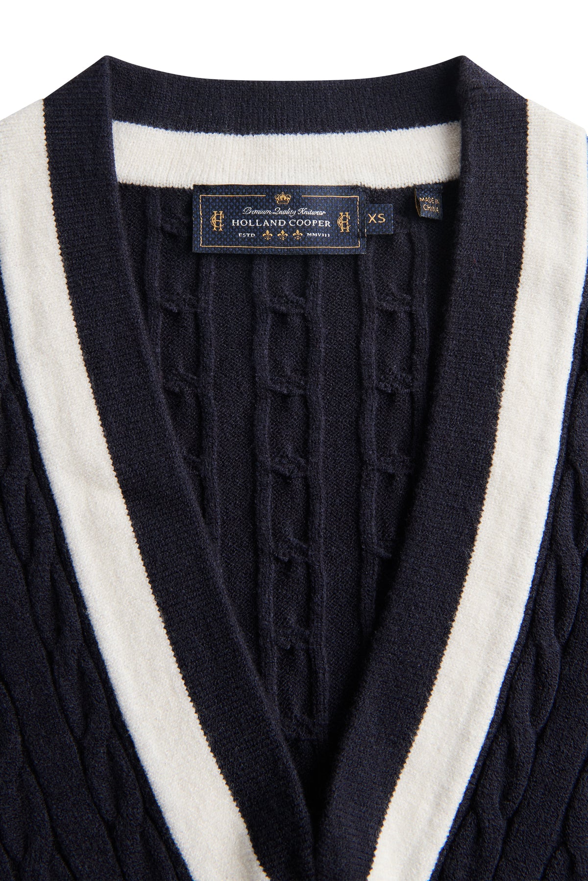 Melissa V Neck Knit (Ink Navy Natural)