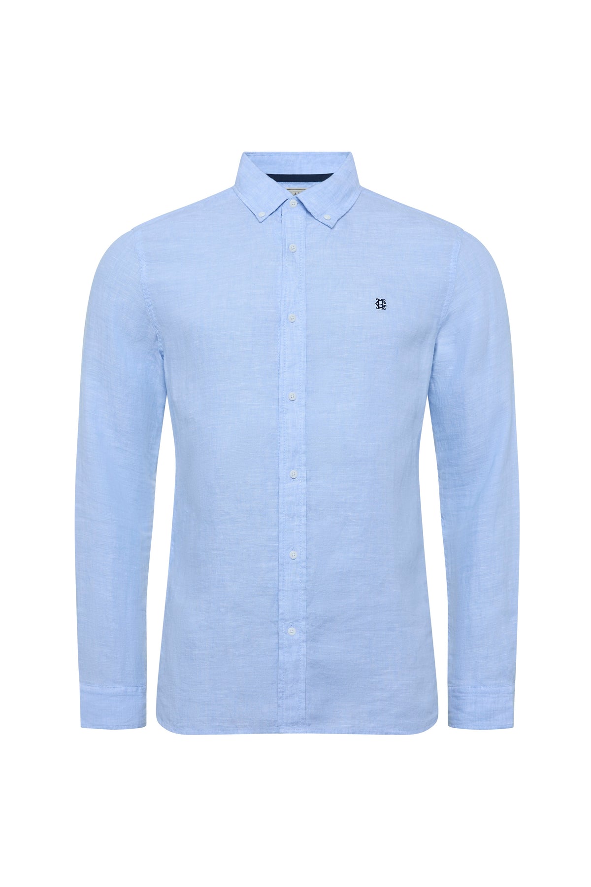 Men's Regular Fit Linen Shirt (Sky Blue)
