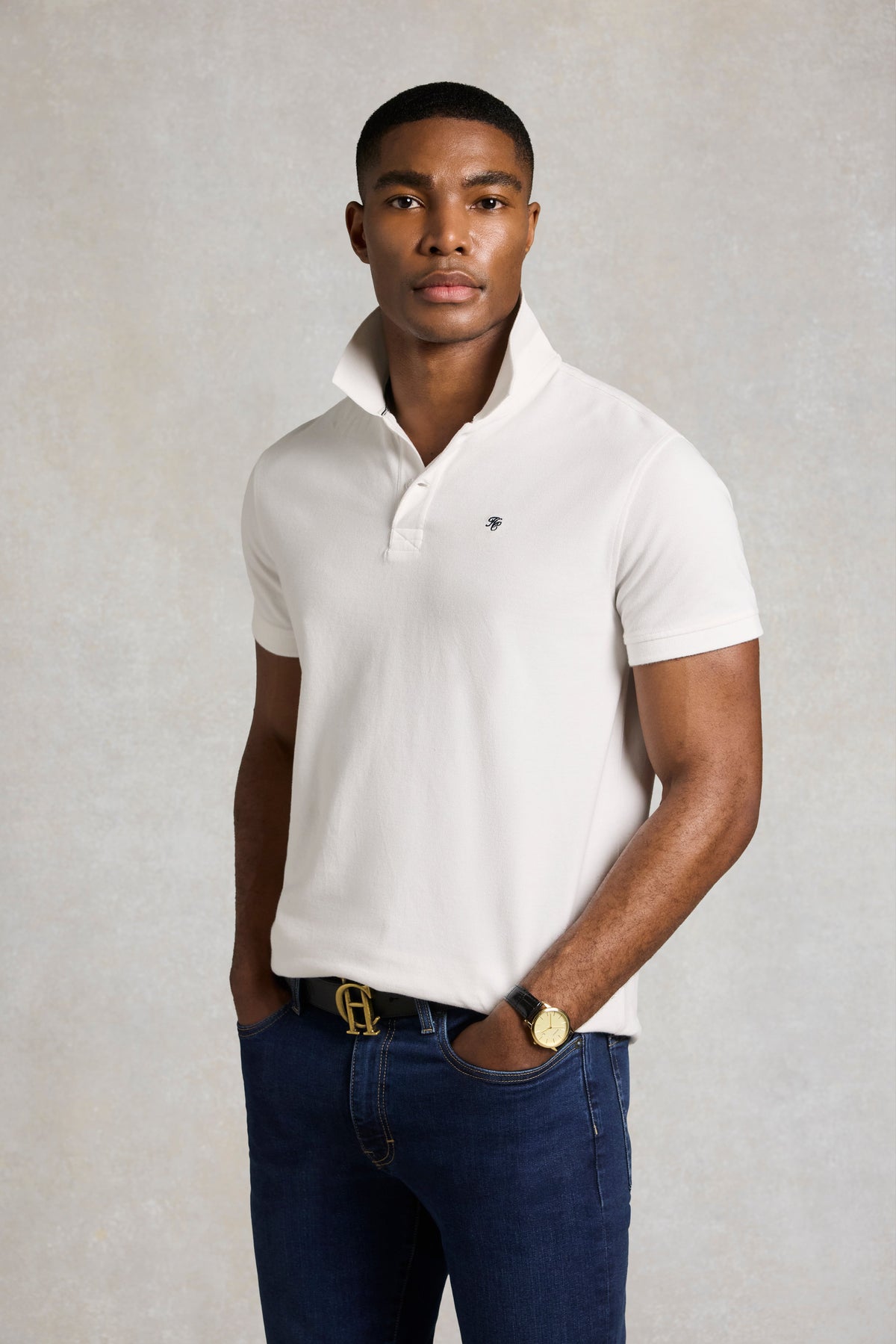 Men's Classic Short Sleeve Polo Shirt (White)