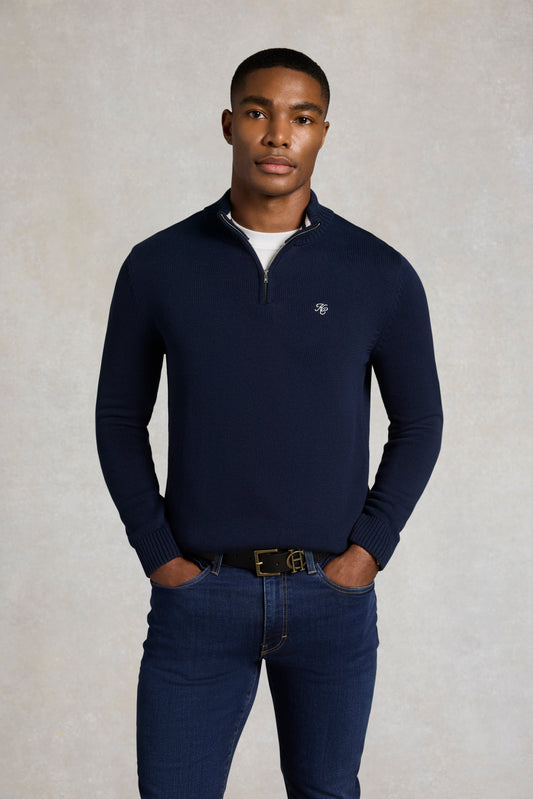Men's Quarter Zip Knit (Ink Navy)