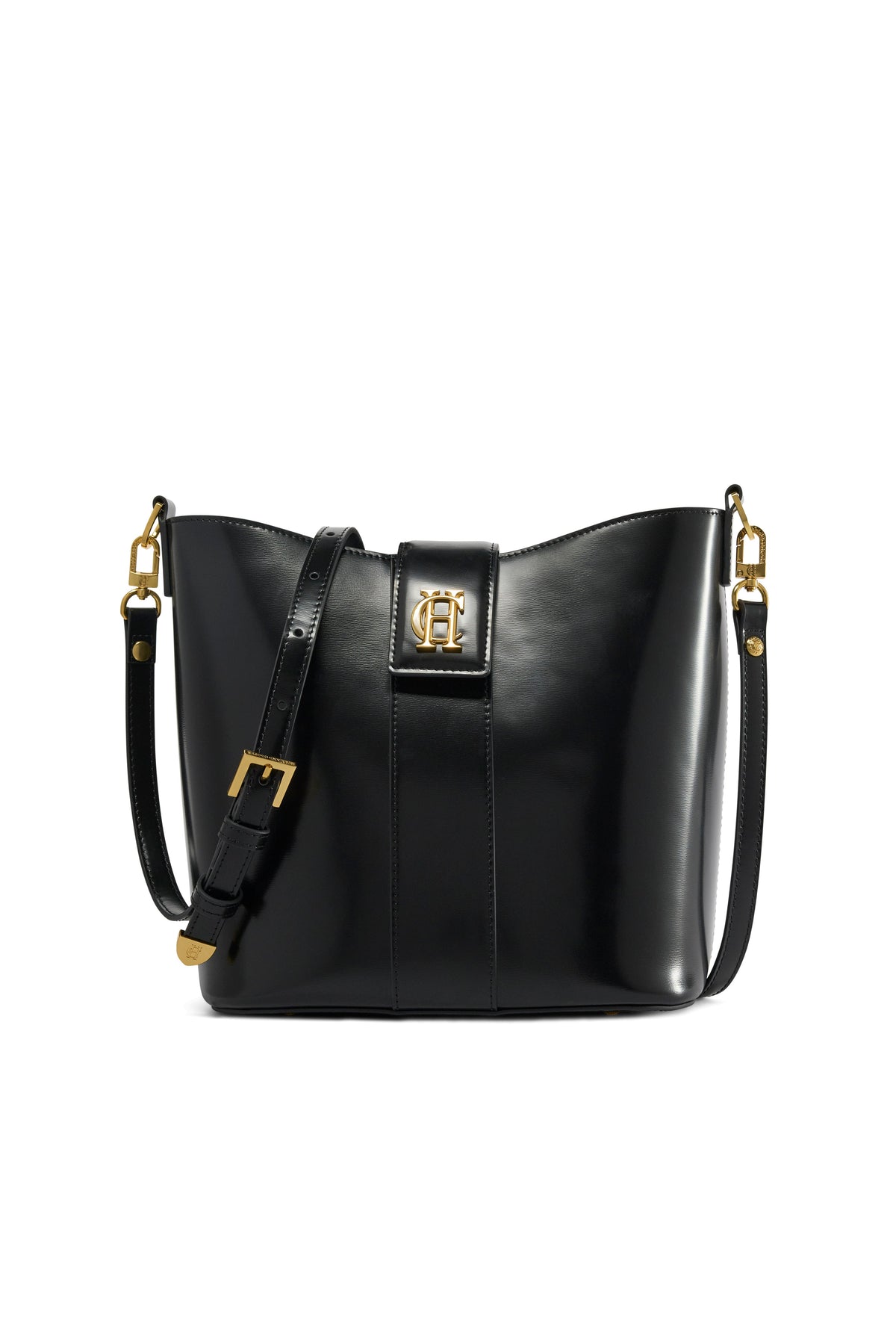 Milan Bucket Bag (Black Leather)