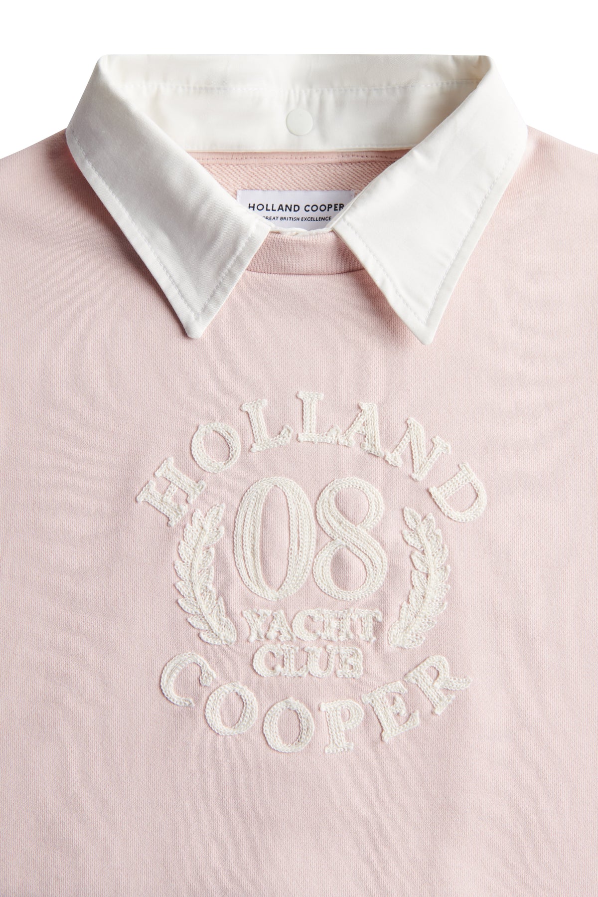 Mock Collar Crew Neck Sweat (Pink)