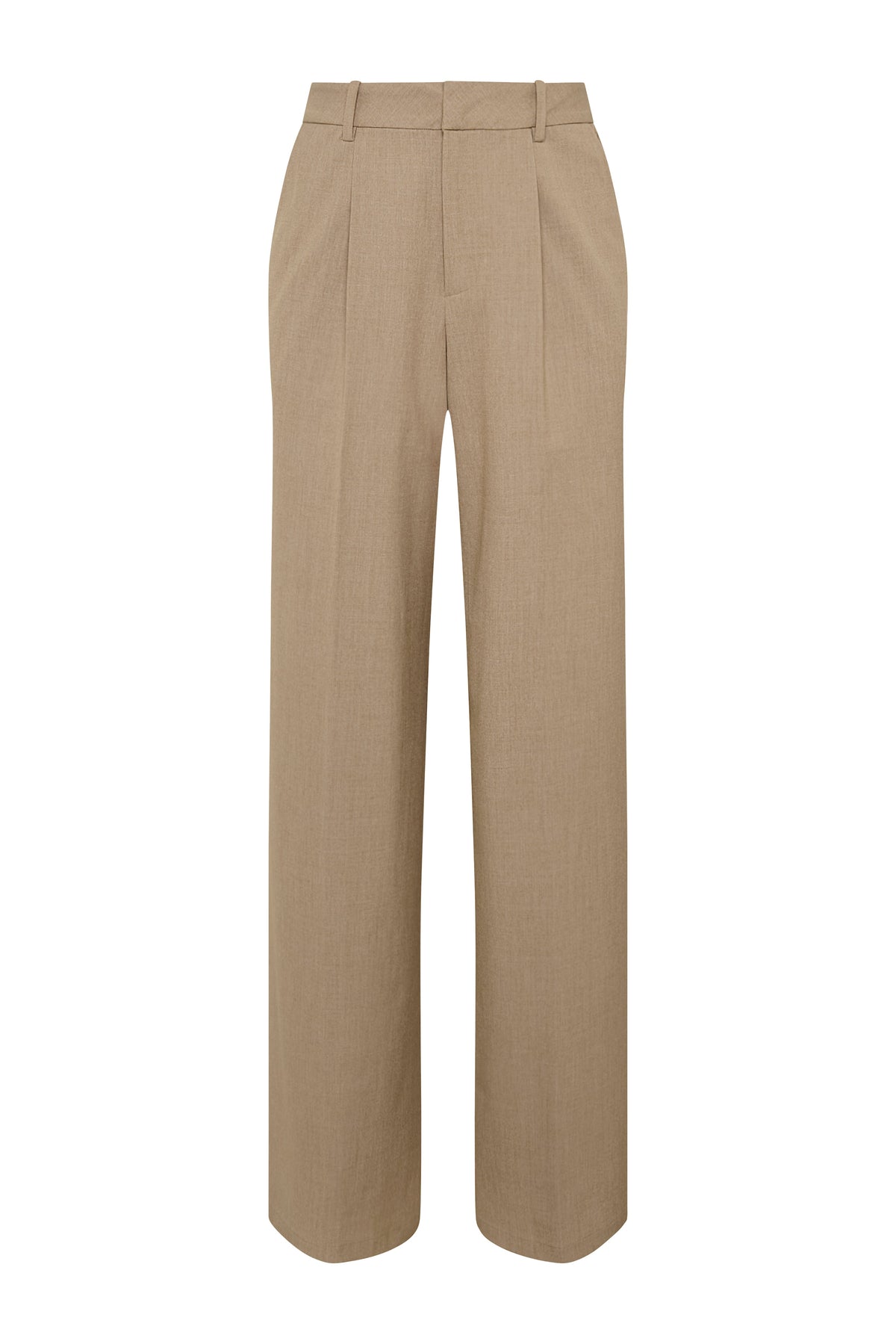 Pleated Wide Leg Trouser (Fawn)