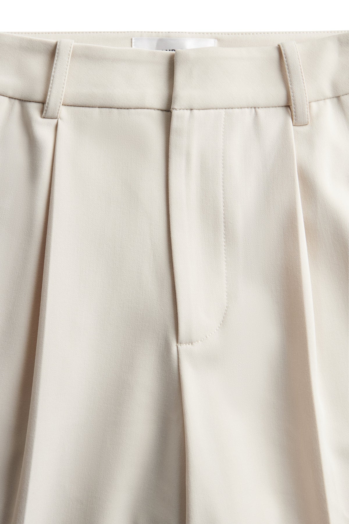 Pleated Wide Leg Trouser (Stone)