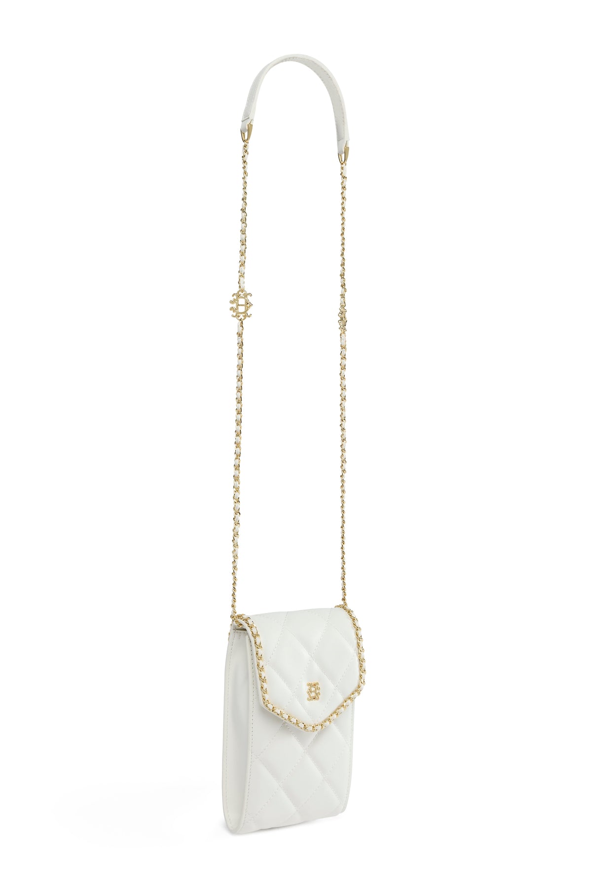 Quilted Chain Crossbody Pouch (Cream)