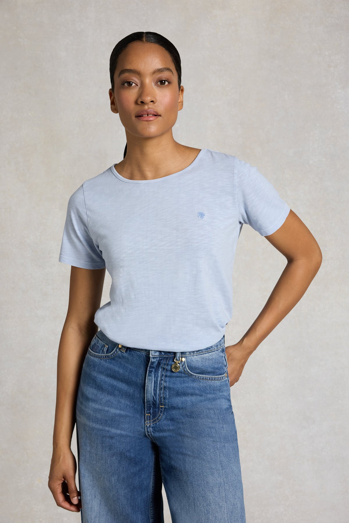 Relaxed Fit Monogram Tee (Pale Blue)