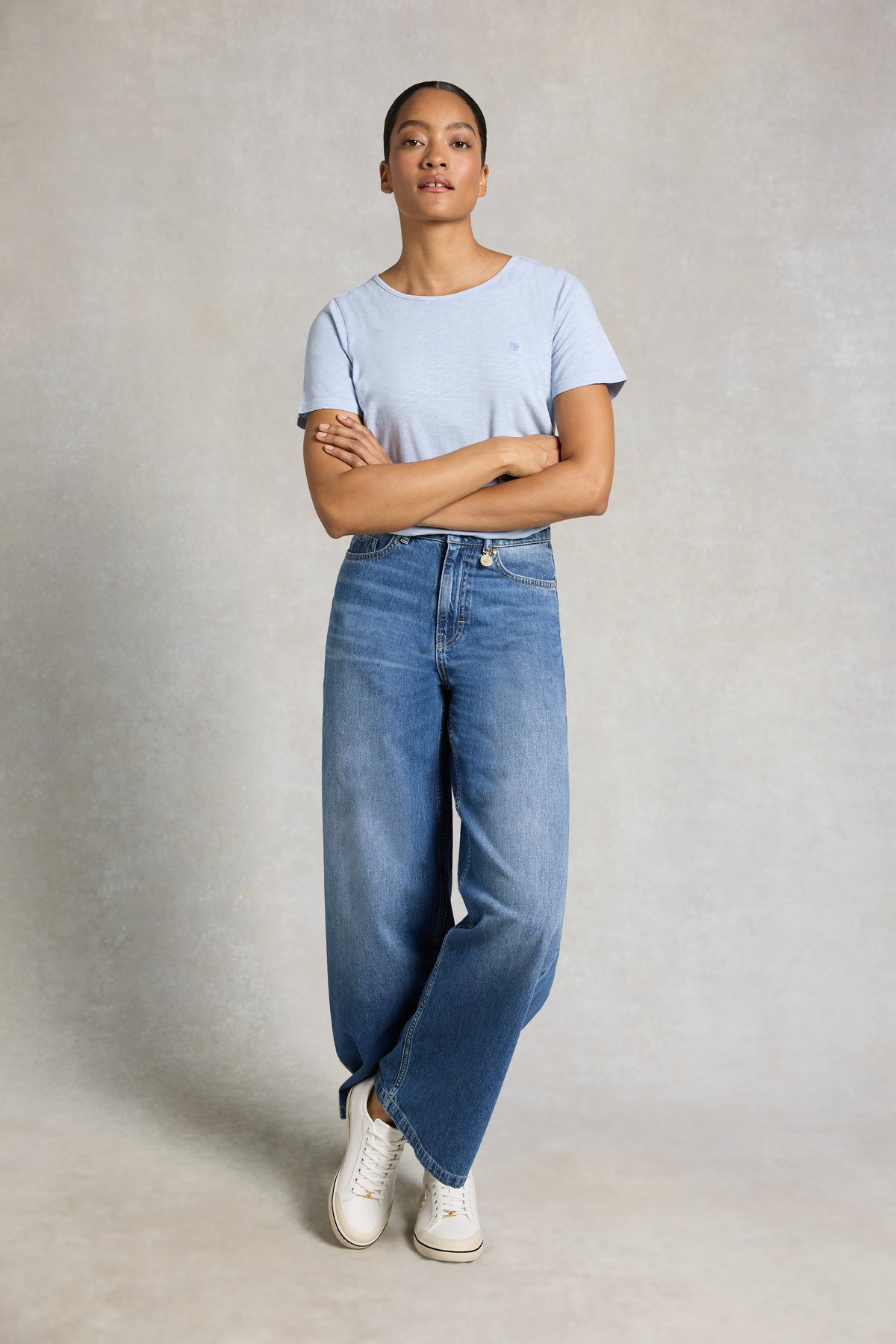 Relaxed Fit Monogram Tee (Pale Blue)