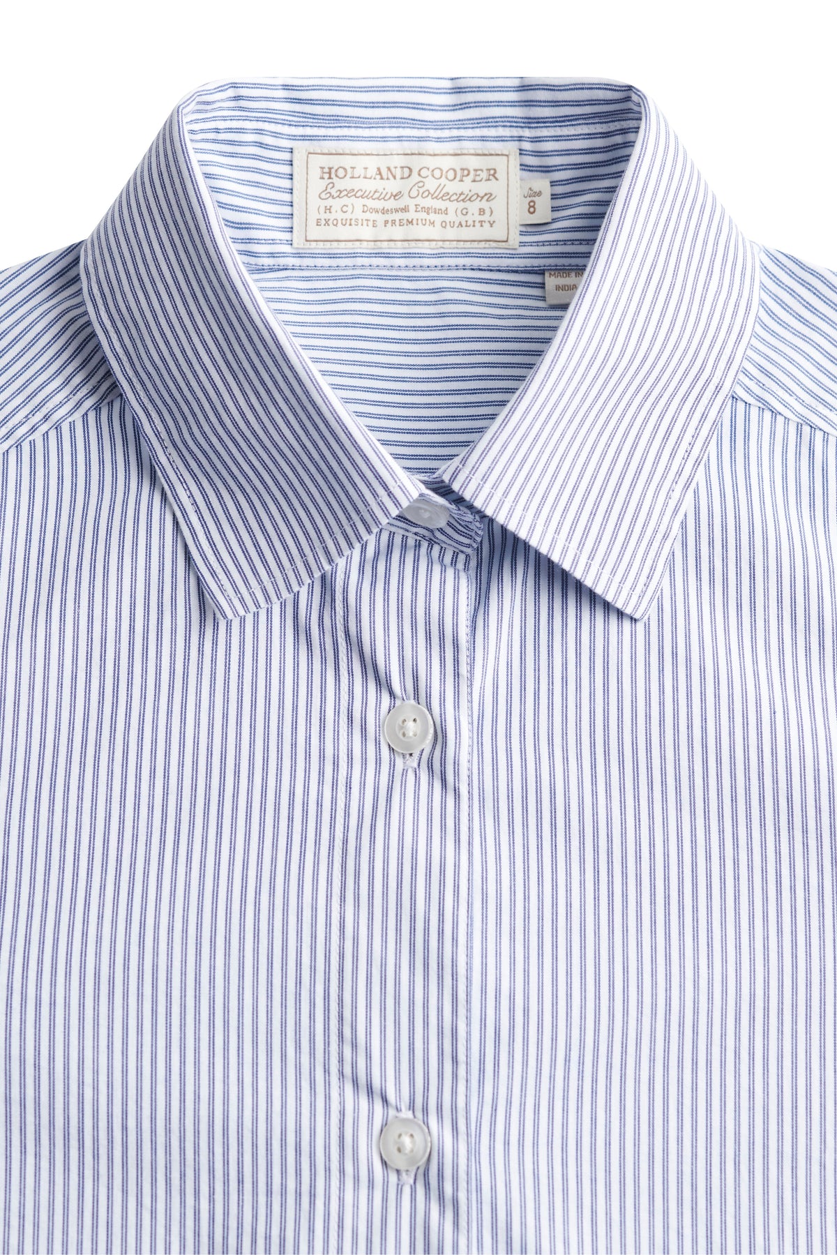 Relaxed Fit Shirt (Fine Navy Double Stripe)