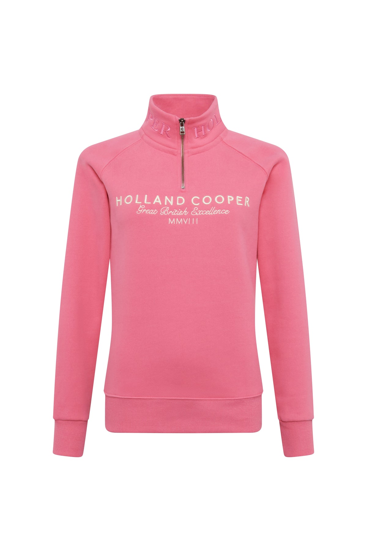 Sporting Goods Zip Henley (Peony Pink)