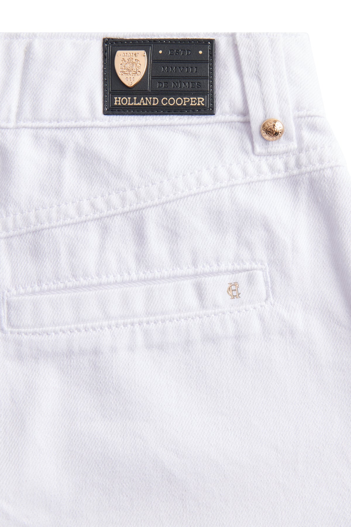 Utility Denim Shorts (White)