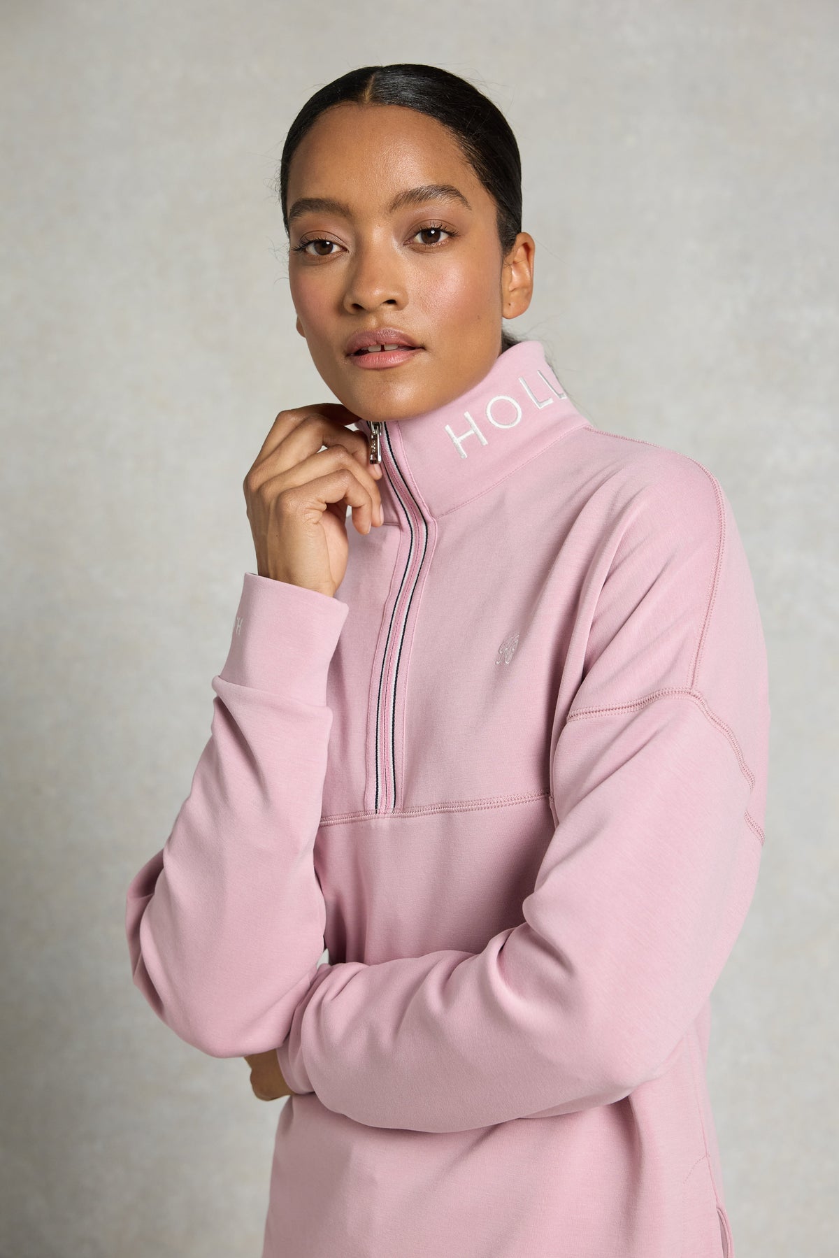 Windsor Quarter Zip Sweat (Dawn Pink)