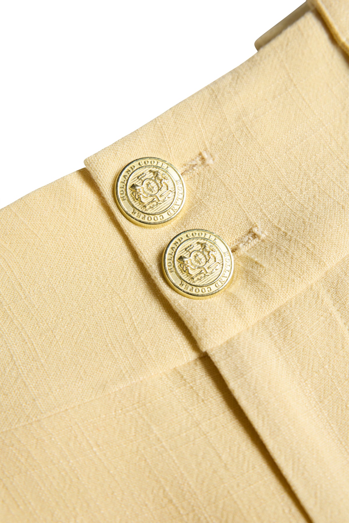 High Waisted Straight Trouser (Lemon Linen)
