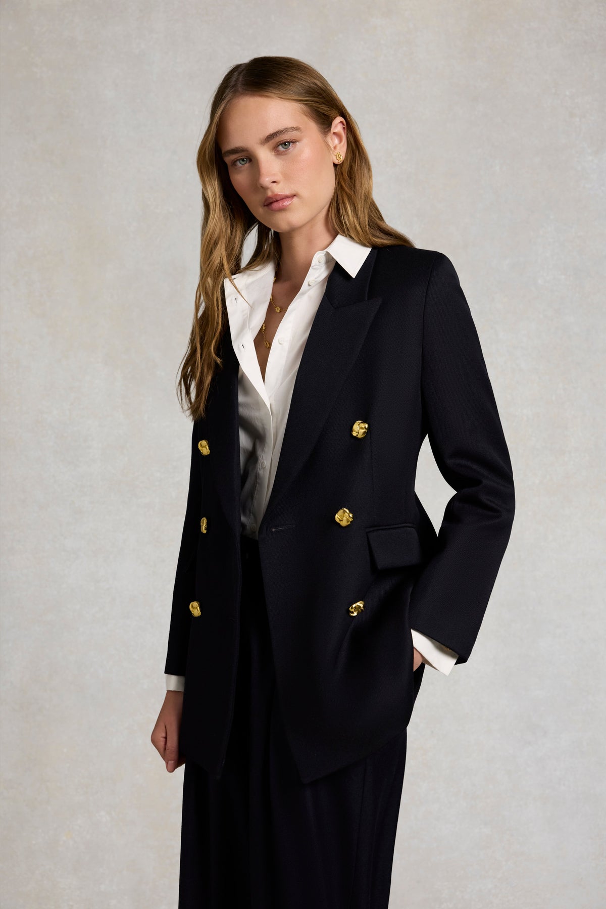 Kensington Double Breasted Blazer (Navy Twill)